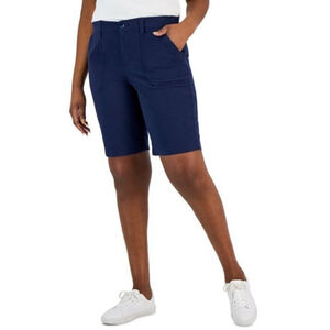 Karen Scott Women's Mid Rise Stretch-Waist Navy Casual Shorts NWT